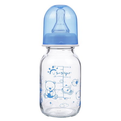 بطری های تغذیه کودک شیشه بوروسیلیکات گردن استاندارد 125 میلی لیتری
