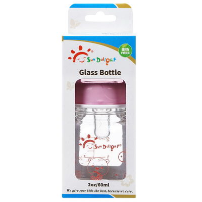 بطری های تغذیه کودک شیشه ای سیلیکون مایع 110-150 60ml