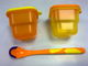 2 عدد ذخیره سازی غذای کودک پلاستیکی هوای آزاد BPA با قاشق