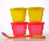 2 عدد ذخیره سازی غذای کودک پلاستیکی هوای آزاد BPA با قاشق